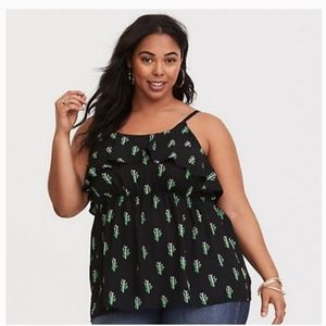 Cactus Ruffle Chiffon Tank
